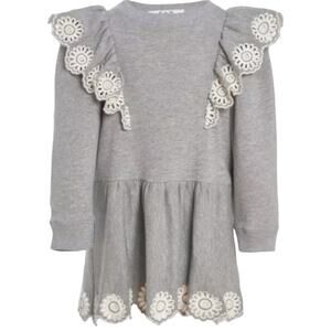 Sea New York Blaine Embroidery Kids L/S Dress Gray 12Y